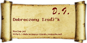 Debreczeny Izsák névjegykártya