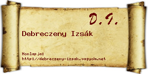 Debreczeny Izsák névjegykártya